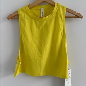 Lululemon Women's Bright Yellow Sleeveless Crop Tank Top